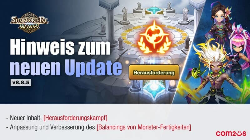Beitragsbild zu Com2uS fügt einen neuen Herausforderungskampf-Modus zur Welt-Arena von Summoners War hinzu