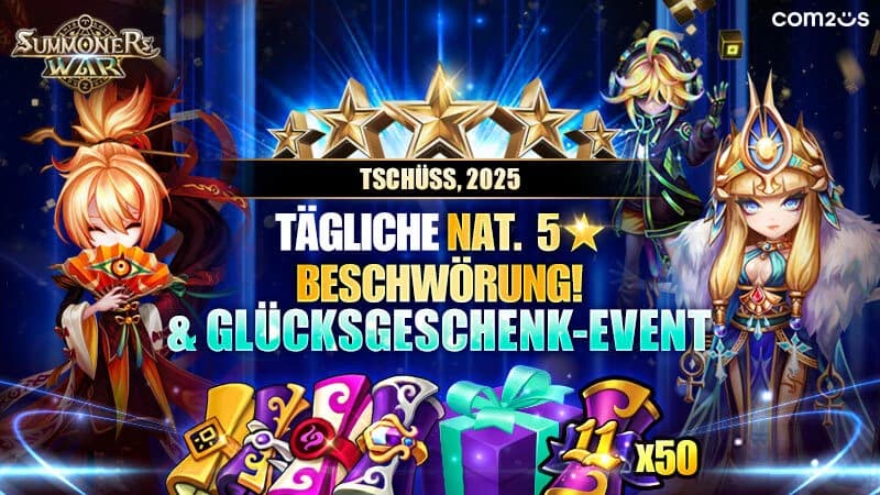 Beitragsbild zu Summoners War: Com2uS veranstaltet Tschüss, 2025!-Events zum Jahresende