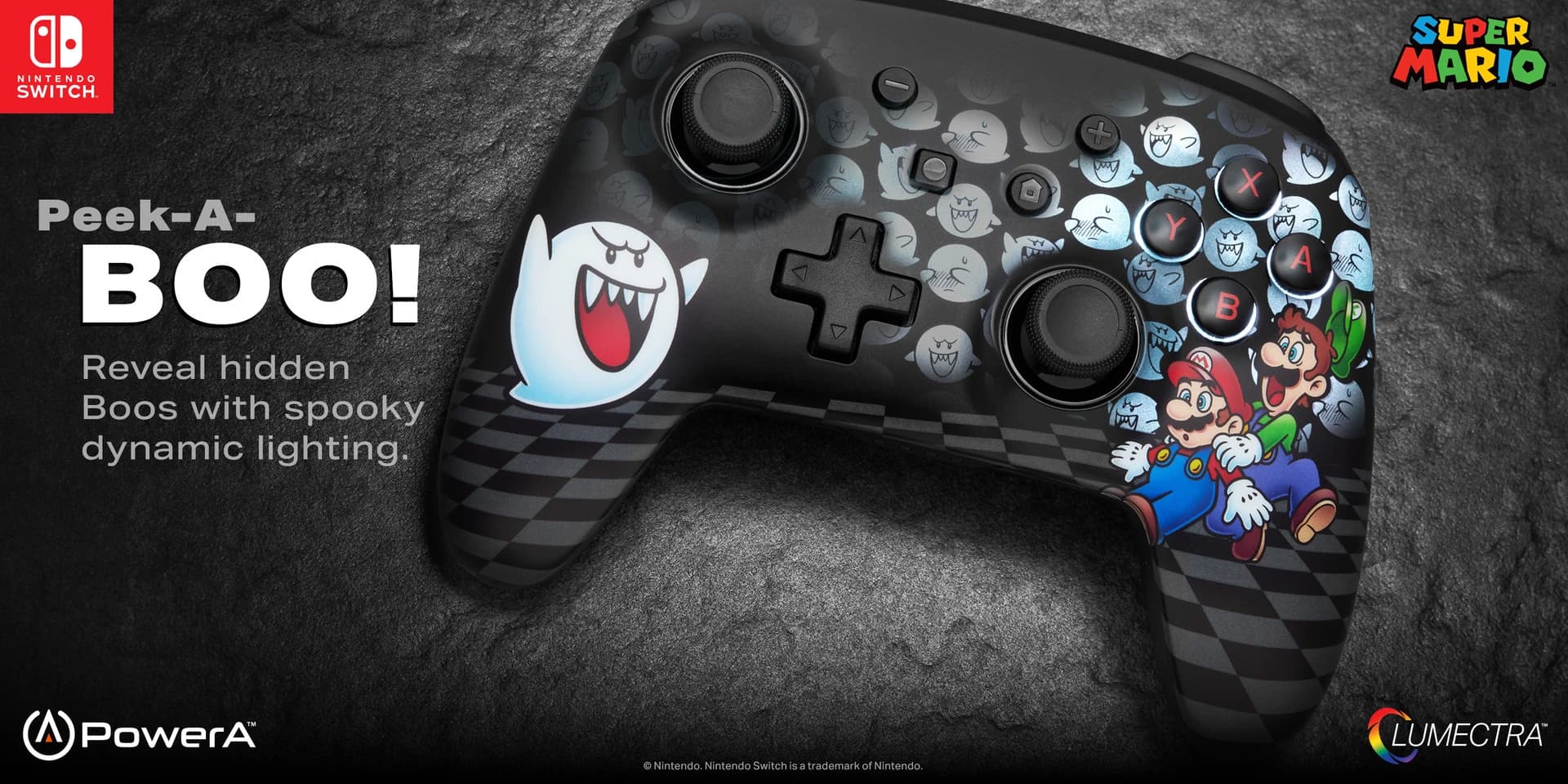 Beitragsbild zu PowerA präsentiert neuen Mario-Themen Peek-a-Boo Switch-Controller.
