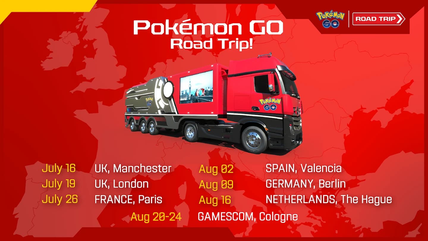 Beitragsbild zu Pikachu und seine Freunde gehen mit dem Pokémon GO Road Trip 2025 auf Tour