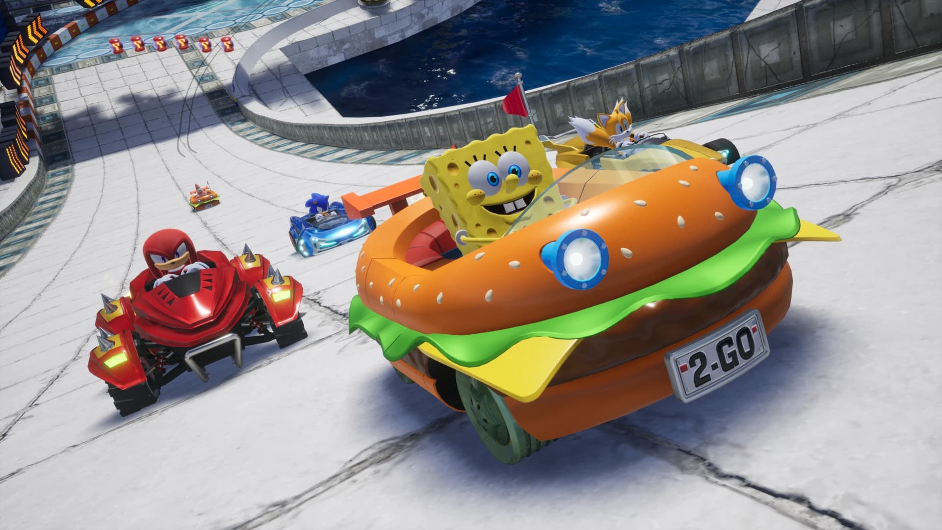 Beitragsbild zu Lass uns Quallenfischen gehen – das SpongeBob-Schwammkopf-Paket für Sonic Racing: CrossWorlds ist jetzt erhältlich!