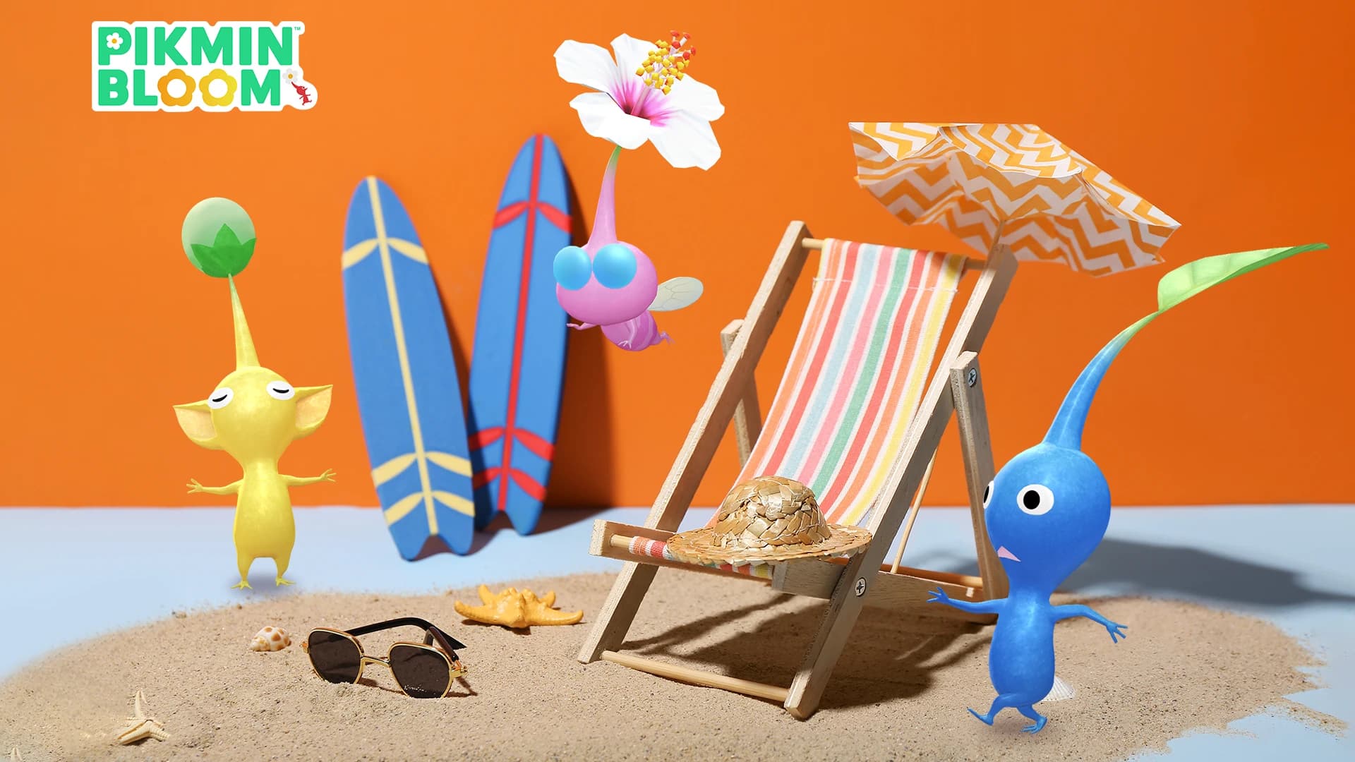 Beitragsbild zu Große Wellen, niedliche Surfbretter: Das Pikmin Bloom Strandhotel-Event startet im Juli