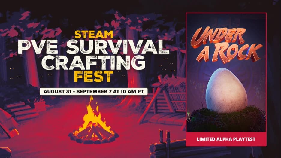Beitragsbild zu Under a Rock eröffnet Closed Playtest im Rahmen des Steam PvE Survival Crafting Festivals