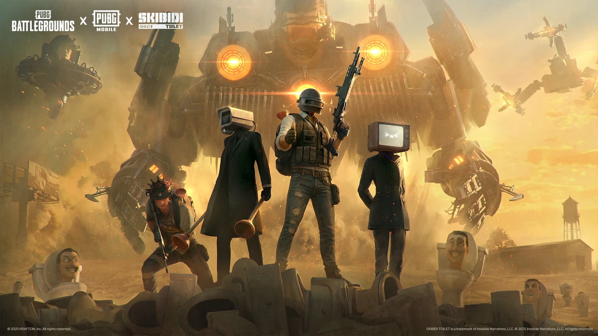 Beitragsbild zu PUBG: BATTLEGROUNDS und PUBG MOBILE arbeiten zu Halloween mit Skibidi Toilet zusammen