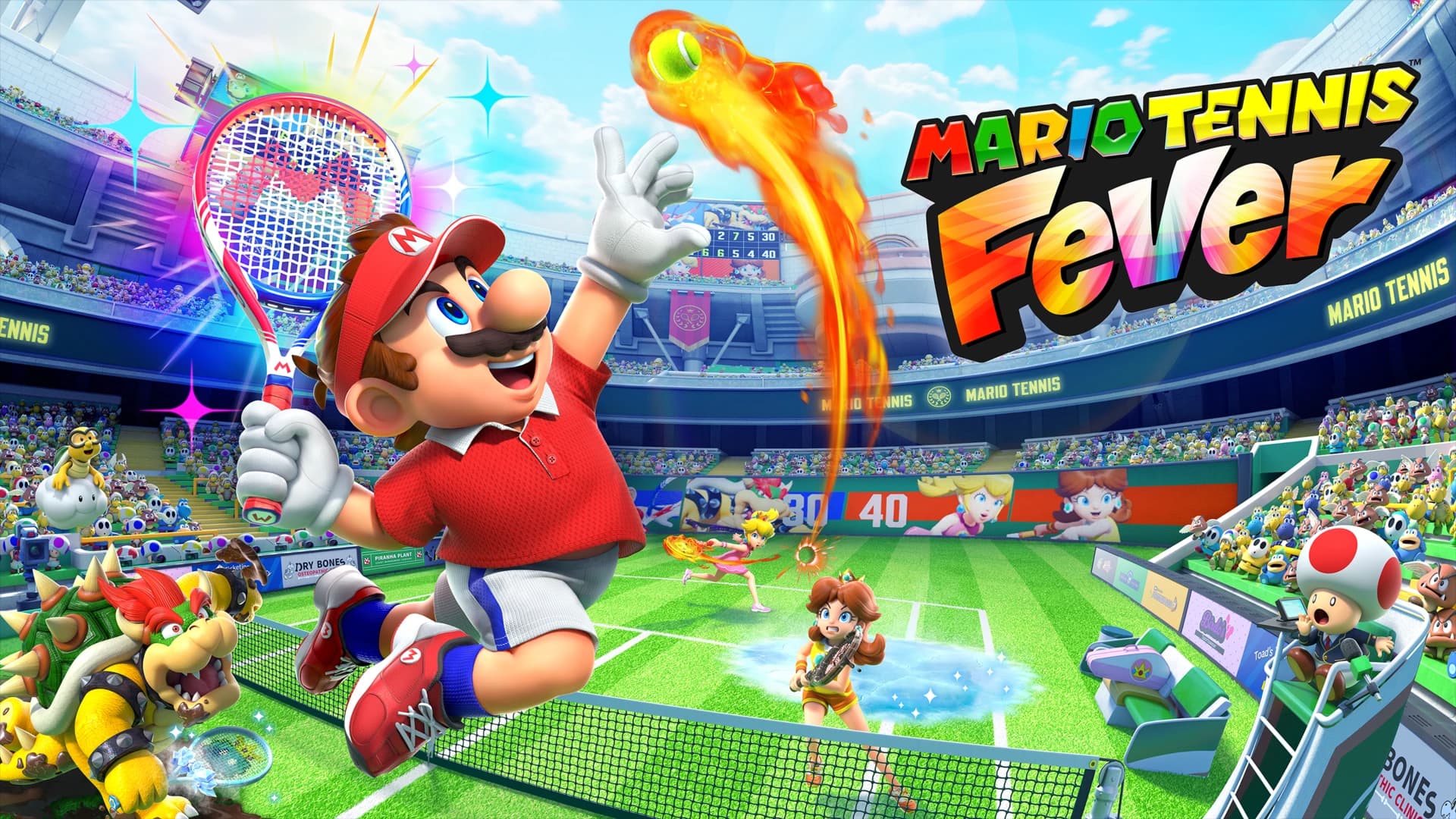 Beitragsbild zu Mario Tennis Fever holt ab sofort zum Aufschlag auf Nintendo Switch 2 aus
