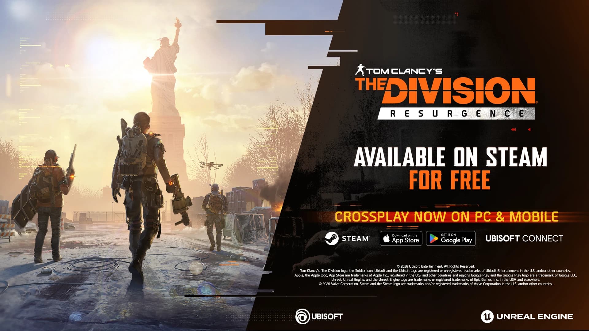 Beitragsbild zu Tom Clancy’s The Division Resurgence steht jetzt für PC über Ubisoft Connect und Steam zur Verfügung.