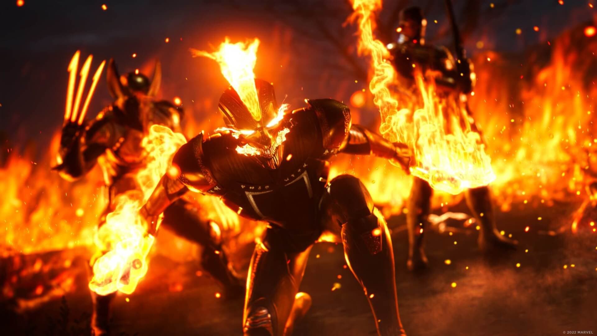 marvel's midnight suns cinematic stills ghost rider brings the heat